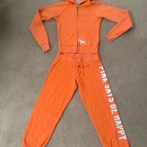PINK Victoria's Secret Vibrant Orange Set
